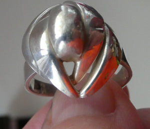 1960s GERMAN Silver Ring. Possibly designed by Franz Scheurle. UK Size S