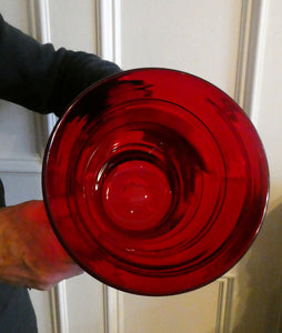 1950s Ruby Red WHITEFRIARS LARGE Trail Vase. 8 Inches in height