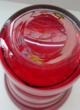 Load image into Gallery viewer, 1950s Ruby Red WHITEFRIARS LARGE Trail Vase. 8 Inches in height
