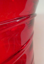 Load image into Gallery viewer, 1950s Ruby Red WHITEFRIARS LARGE Trail Vase. 8 Inches in height

