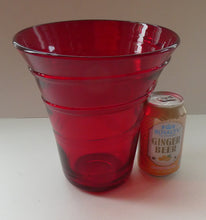 Load image into Gallery viewer, 1950s Ruby Red WHITEFRIARS LARGE Trail Vase. 8 Inches in height
