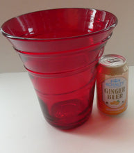 Load image into Gallery viewer, 1950s Ruby Red WHITEFRIARS LARGE Trail Vase. 8 Inches in height
