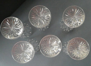 Vintage STUART Crystal. Set of SIX TEWKESBURY Pattern Wine Glasses. Height: 6 7/8 inches