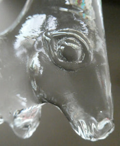 1970s KOSTA BODA Glass Ram Designed by Bertil Vallien. 5 inches in height