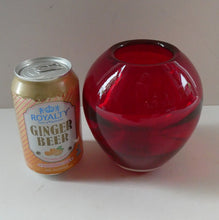Load image into Gallery viewer, Vintage 1960s WHITEFRIARS Ruby Red Ovoid Glass Vase. Design Number 9585 by Geoffrey Baxter
