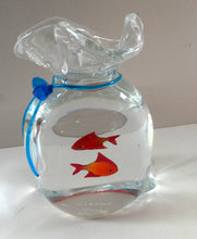 Load image into Gallery viewer, Vintage Italian Murano Glass GOLDFISH IN A BAG Model. Signed Oscar Zanetti
