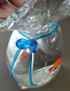 Vintage Italian Murano Glass GOLDFISH IN A BAG Model. Signed Oscar Zanetti