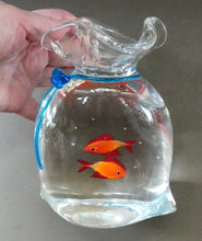 Load image into Gallery viewer, Vintage Italian Murano Glass GOLDFISH IN A BAG Model. Signed Oscar Zanetti
