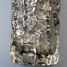 Load image into Gallery viewer, Genuine 1960s WHITEFRIARS Pewter Cylinder "Bark" vase by Geoffrey Baxter; 7 1/2 inches
