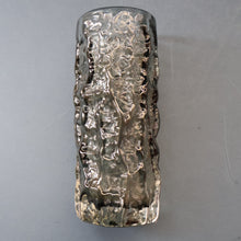 Load image into Gallery viewer, Genuine 1960s WHITEFRIARS Pewter Cylinder "Bark" vase by Geoffrey Baxter; 7 1/2 inches
