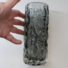 Load image into Gallery viewer, Genuine 1960s WHITEFRIARS Pewter Cylinder "Bark" vase by Geoffrey Baxter; 7 1/2 inches
