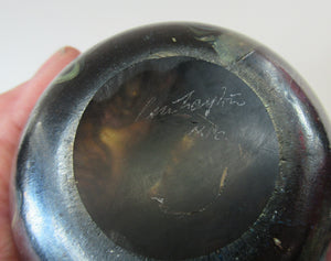 1980s Iridescent Swirls Paperweight signed Peter Layton British Art Glass
