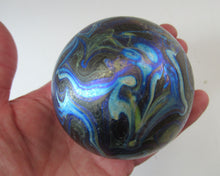 Load image into Gallery viewer, 1980s Iridescent Swirls Paperweight signed Peter Layton British Art Glass
