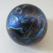 Load image into Gallery viewer, 1980s Iridescent Swirls Paperweight signed Peter Layton British Art Glass
