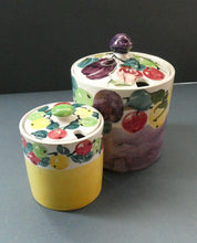 Load image into Gallery viewer, SCOTTISH POTTERY. 1930s BOUGH Pottery. TWO Lidded Jam Pots. Two Different Patterns
