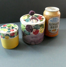 Load image into Gallery viewer, SCOTTISH POTTERY. 1930s BOUGH Pottery. TWO Lidded Jam Pots. Two Different Patterns

