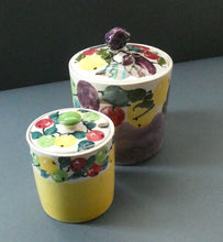 Load image into Gallery viewer, SCOTTISH POTTERY. 1930s BOUGH Pottery. TWO Lidded Jam Pots. Two Different Patterns
