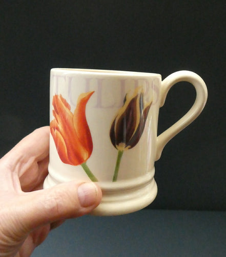 RARE Emma Bridgewater SINGLE MUG with Lettering SUMMER TULIPS. Now Discontinued