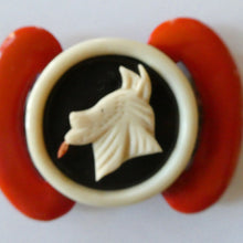 Load image into Gallery viewer, Rare French Art Deco 1930s BAKELITE / PHENOLIC Belt Buckle. Dog Decoration
