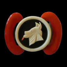 Load image into Gallery viewer, Rare French Art Deco 1930s BAKELITE / PHENOLIC Belt Buckle. Dog Decoration

