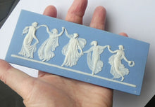 Load image into Gallery viewer, Antique VICTORIAN Wedgwood Framed Jasper Plaque Showing a Frieze of the Five Dancing Maidens (The Borghese Dancers)
