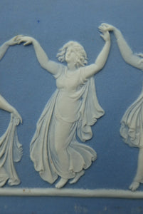 Antique VICTORIAN Wedgwood Framed Jasper Plaque Showing a Frieze of the Five Dancing Maidens (The Borghese Dancers)