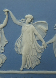 Antique VICTORIAN Wedgwood Framed Jasper Plaque Showing a Frieze of the Five Dancing Maidens (The Borghese Dancers)