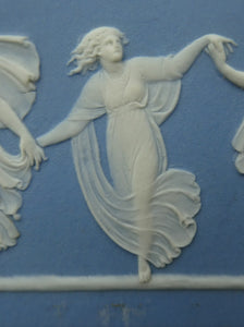 Antique VICTORIAN Wedgwood Framed Jasper Plaque Showing a Frieze of the Five Dancing Maidens (The Borghese Dancers)