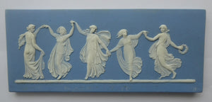Antique VICTORIAN Wedgwood Framed Jasper Plaque Showing a Frieze of the Five Dancing Maidens (The Borghese Dancers)