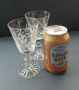 Vintage SET of SIX Edinburgh Crystal Goblets. LOMOND PATTERN (Square Bowl). 5 1/2 inches