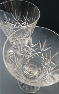 Vintage SET of SIX Edinburgh Crystal Goblets. LOMOND PATTERN (Square Bowl). 5 1/2 inches