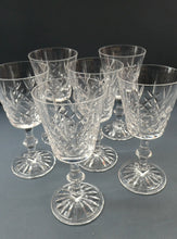 Load image into Gallery viewer, Vintage SET of SIX Edinburgh Crystal Goblets. LOMOND PATTERN (Square Bowl). 5 1/2 inches
