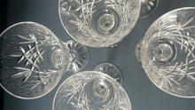 Load image into Gallery viewer, Vintage SET of SIX Edinburgh Crystal Goblets. LOMOND PATTERN (Square Bowl). 5 1/2 inches
