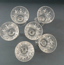 Load image into Gallery viewer, Vintage SET of SIX Edinburgh Crystal Goblets. LOMOND PATTERN (Square Bowl). 5 1/2 inches
