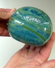 Load image into Gallery viewer, MASSIVE 1970s Mdina Glass Paperweight. XL Vintage Sea and Sand MAGNUM SIZE Weight
