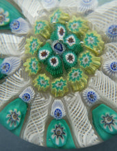 Load image into Gallery viewer, Vintage Scottish Paperweight 1950s VASART GLASS. Lilac Ground with Nine Spokes and Millefiori Canes
