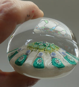 Vintage Scottish Paperweight 1950s VASART GLASS. Lilac Ground with Nine Spokes and Millefiori Canes