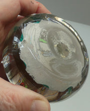 Load image into Gallery viewer, Vintage Scottish Paperweight 1950s VASART GLASS. Lilac Ground with Nine Spokes and Millefiori Canes
