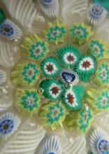 Load image into Gallery viewer, Vintage Scottish Paperweight 1950s VASART GLASS. Lilac Ground with Nine Spokes and Millefiori Canes

