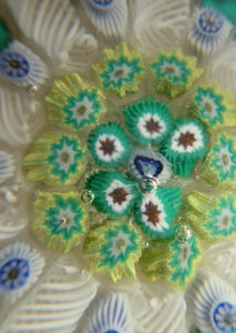 Vintage Scottish Paperweight 1950s VASART GLASS. Lilac Ground with Nine Spokes and Millefiori Canes