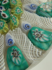 Vintage Scottish Paperweight 1950s VASART GLASS. Lilac Ground with Nine Spokes and Millefiori Canes