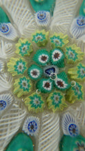 Load image into Gallery viewer, Vintage Scottish Paperweight 1950s VASART GLASS. Lilac Ground with Nine Spokes and Millefiori Canes
