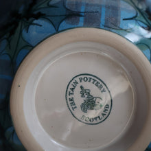 Load image into Gallery viewer, HUGE Scottish TAIN POTTERY Glenaldie Harvest Stoneware Bowl. With Hand Painted Plaid and Thistles Decoration. 10 1/4 inches diameter
