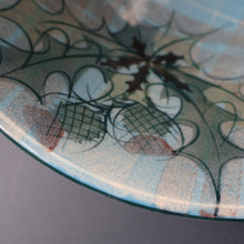Load image into Gallery viewer, HUGE Scottish TAIN POTTERY Glenaldie Harvest Stoneware Bowl. With Hand Painted Plaid and Thistles Decoration. 10 1/4 inches diameter
