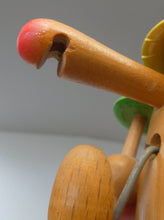 Load image into Gallery viewer, Vintage German Erzgebirge Wooden Handmade Incense Smoker: Strange Cartoon Woodsman with Christmas Tree
