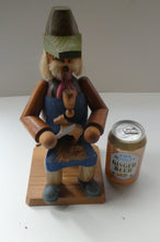 Load image into Gallery viewer, LARGE Vintage German Erzgebirge Wooden Handmade Incense Smoker: WOOD CARVER OR TOYMAKER. 11 1/2 Inches
