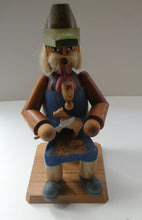 Load image into Gallery viewer, LARGE Vintage German Erzgebirge Wooden Handmade Incense Smoker: WOOD CARVER OR TOYMAKER. 11 1/2 Inches
