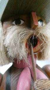 LARGE Vintage German Erzgebirge Wooden Handmade Incense Smoker: WOOD CARVER OR TOYMAKER. 11 1/2 Inches