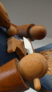 LARGE Vintage German Erzgebirge Wooden Handmade Incense Smoker: WOOD CARVER OR TOYMAKER. 11 1/2 Inches