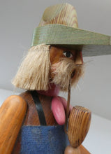 Load image into Gallery viewer, LARGE Vintage German Erzgebirge Wooden Handmade Incense Smoker: WOOD CARVER OR TOYMAKER. 11 1/2 Inches

